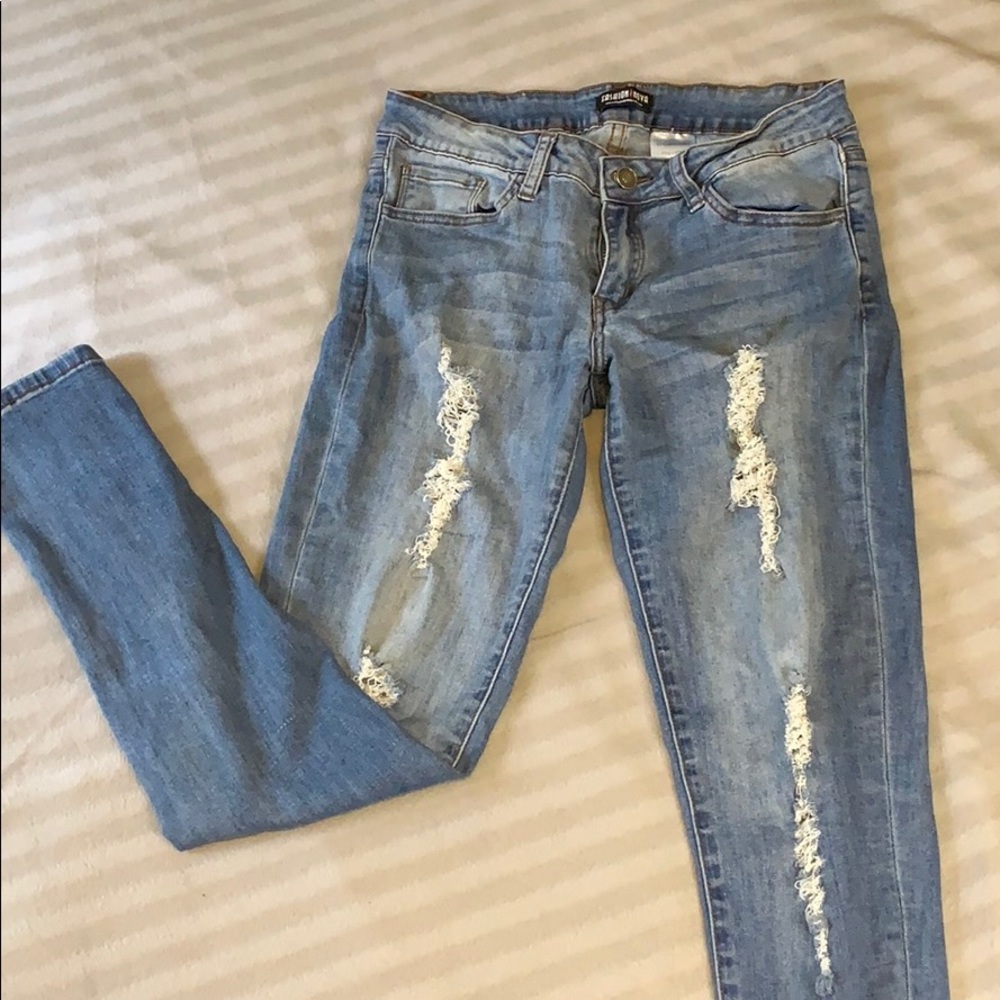 Distressed jeans